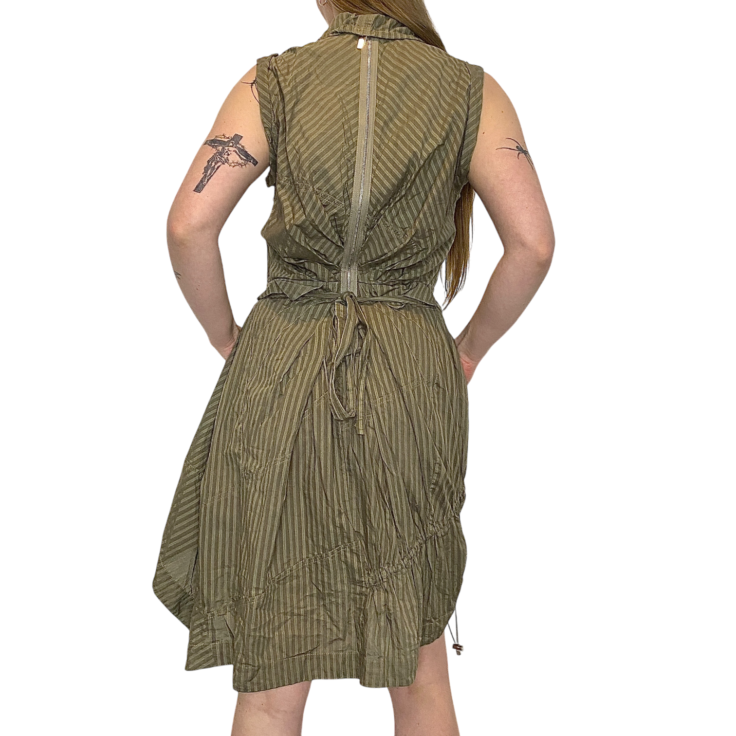 Vintage Karen Millen Draped Utility Midi Dress (M)