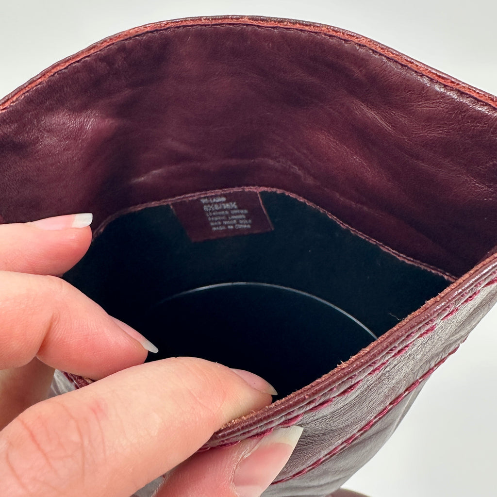 Vintage Burgundy Leather Heeled Boots (6.5)