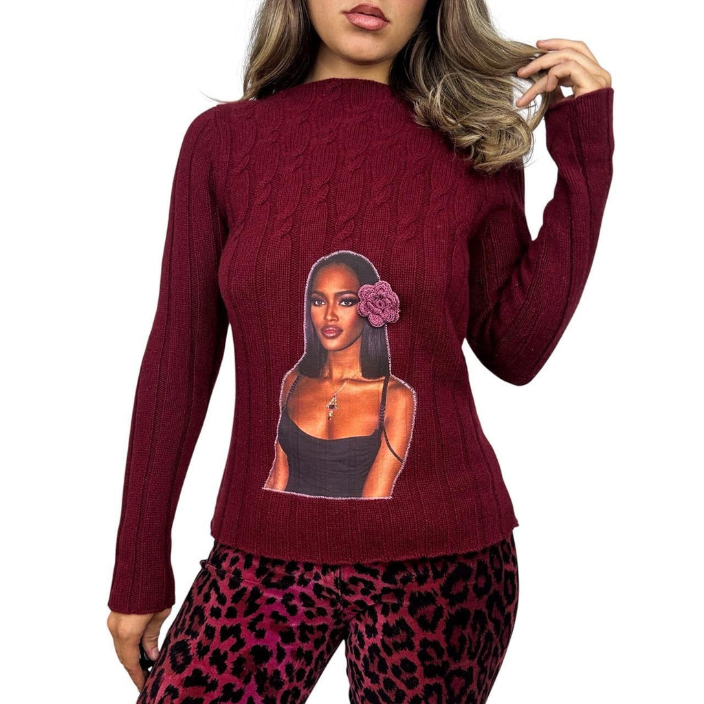 Upcycled Graphic Cashmere Sweater (L)