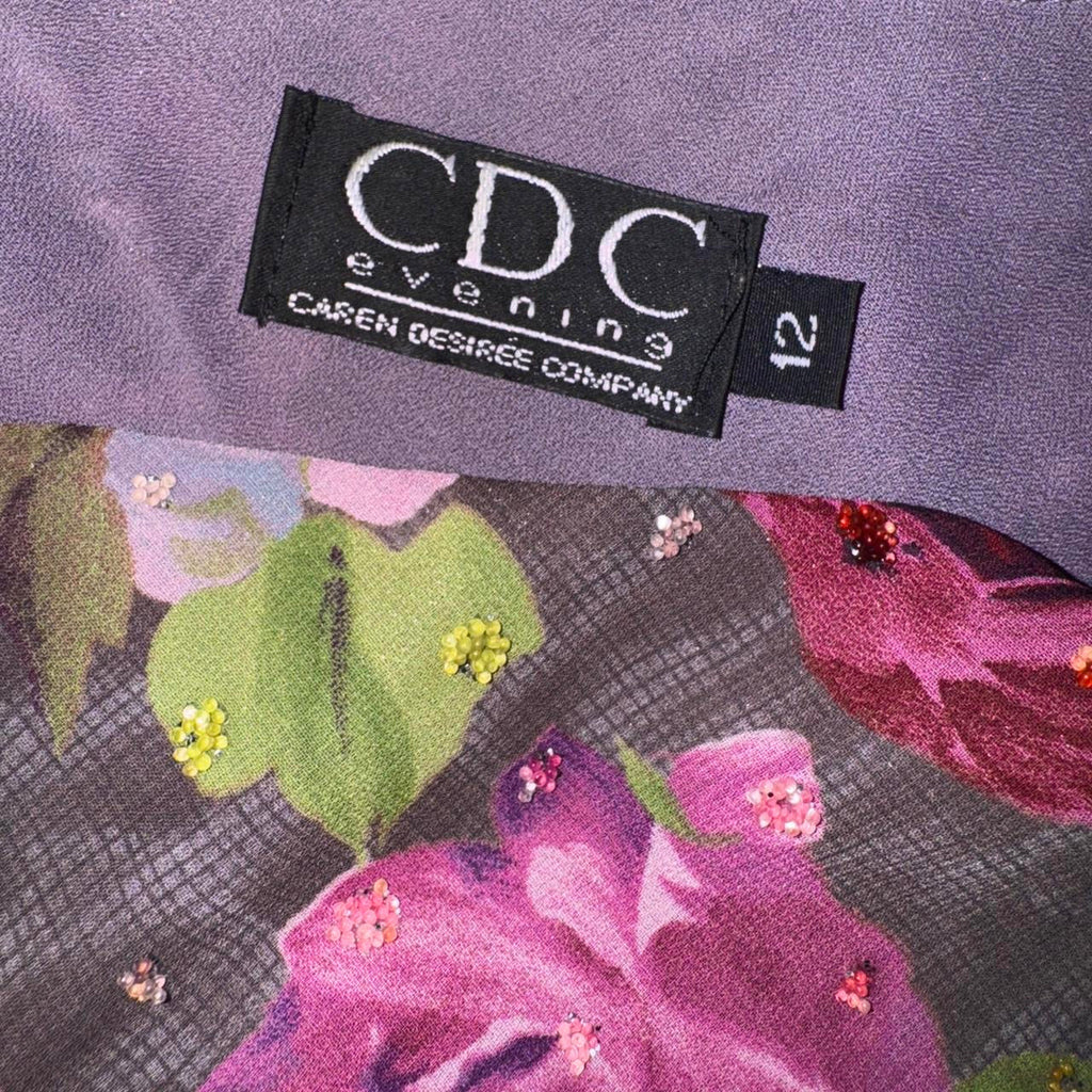 90s Floral Embellished Maxi Dress (L)