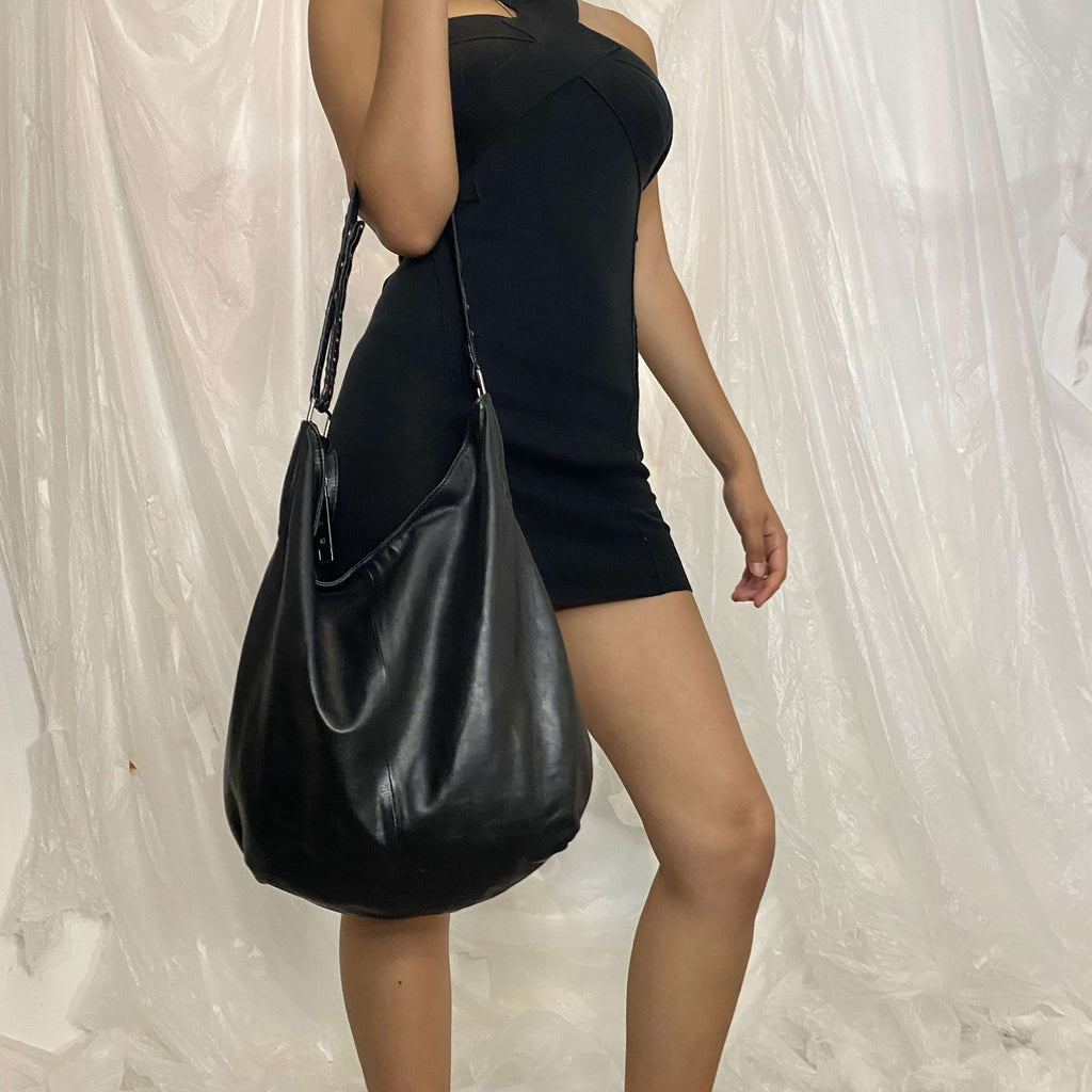 Vintage Black Leather Diesel Bag