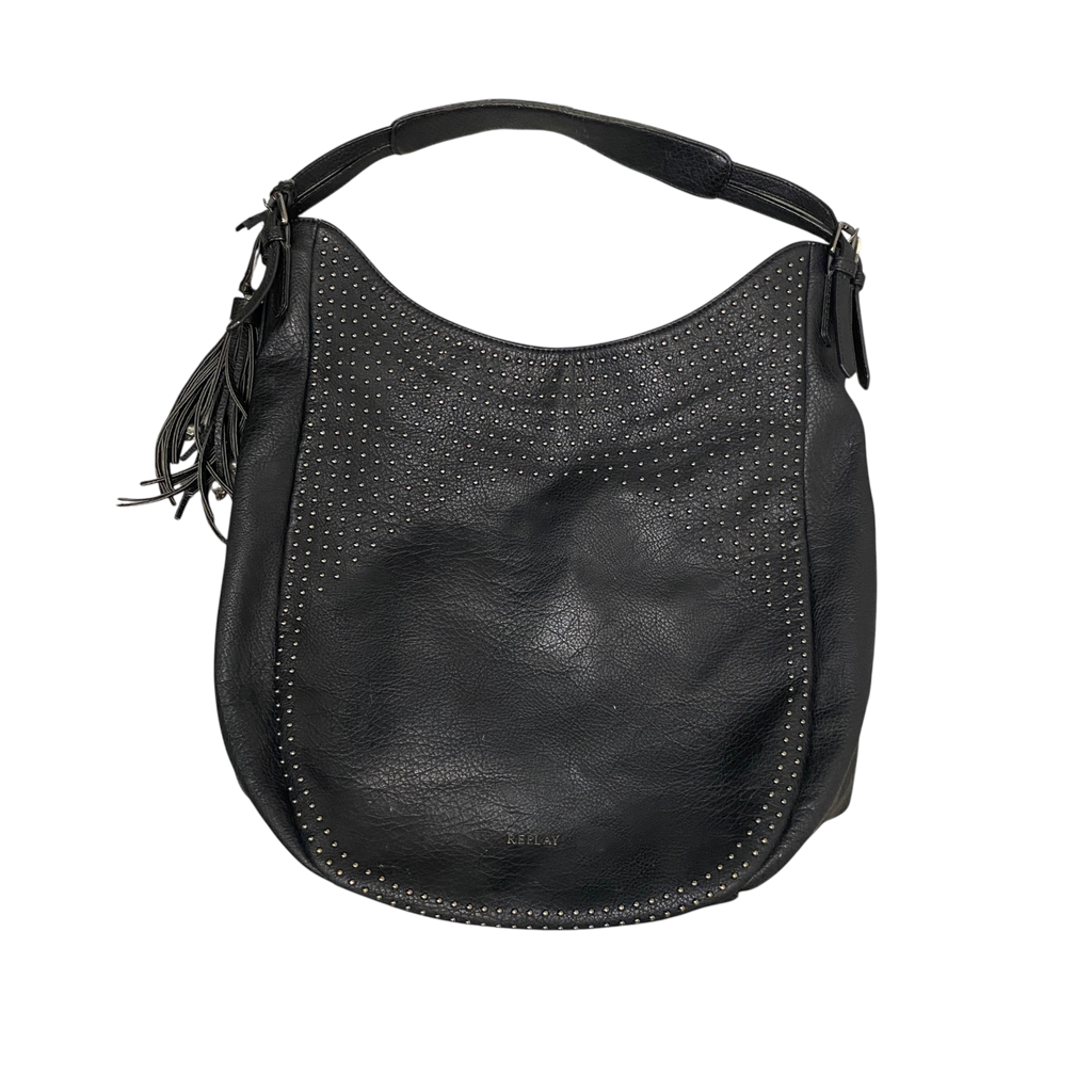 Vintage Replay Skull Leather Slouch Bag