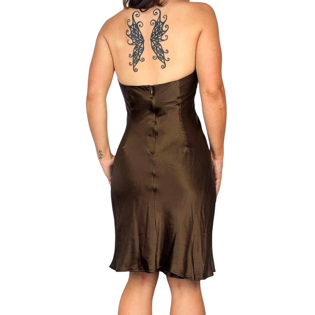 Caché Beaded Silk Halter Dress (XS/S)