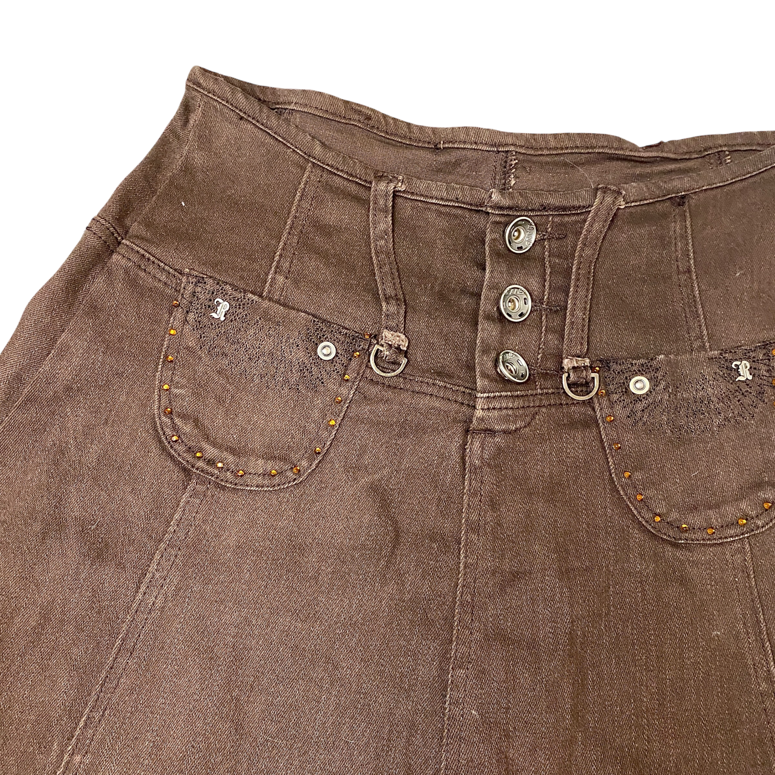 Vintage French Brown Midi Skirt (S/M)