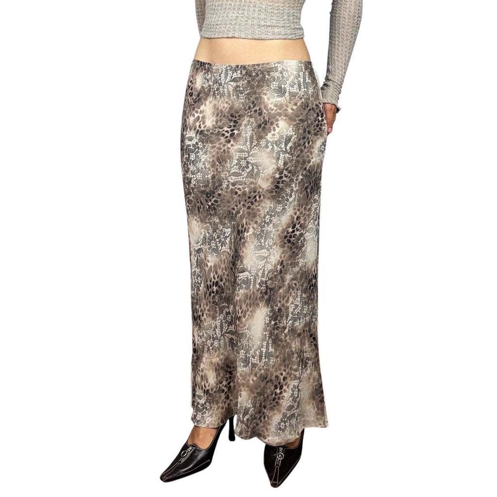 Vintage Animal Print Maxi Skirt (M)