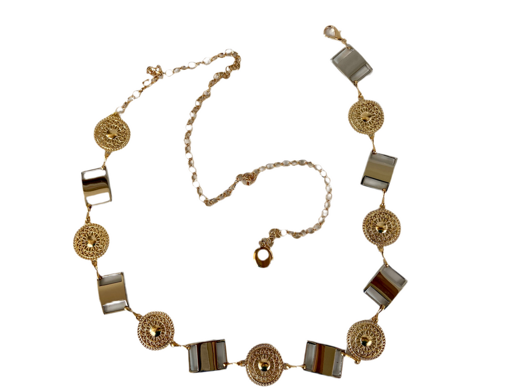 Silver gold tone belt