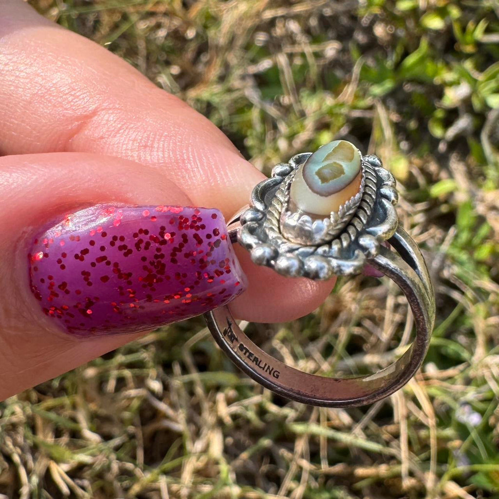 Vintage Sterling Silver Abalone Ring (6)