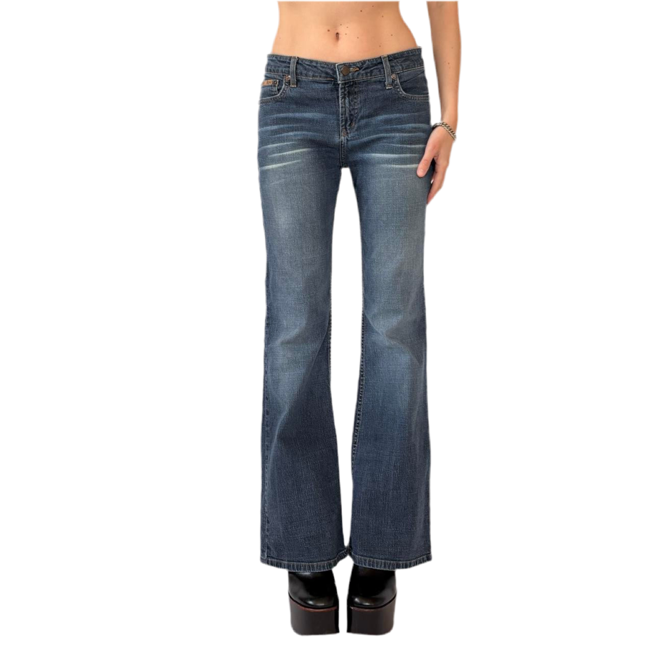 Y2K Faded Flare Jeans (M)