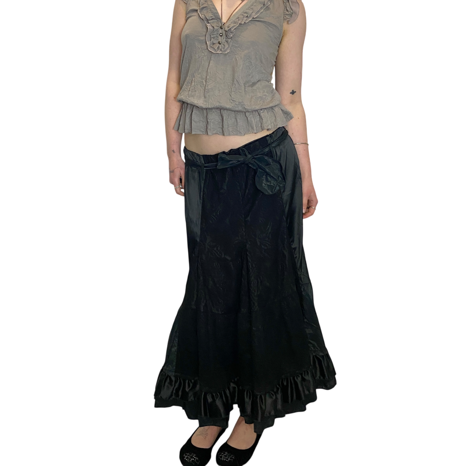 Vintage Gothic Milkmaid Maxi Skirt (M)