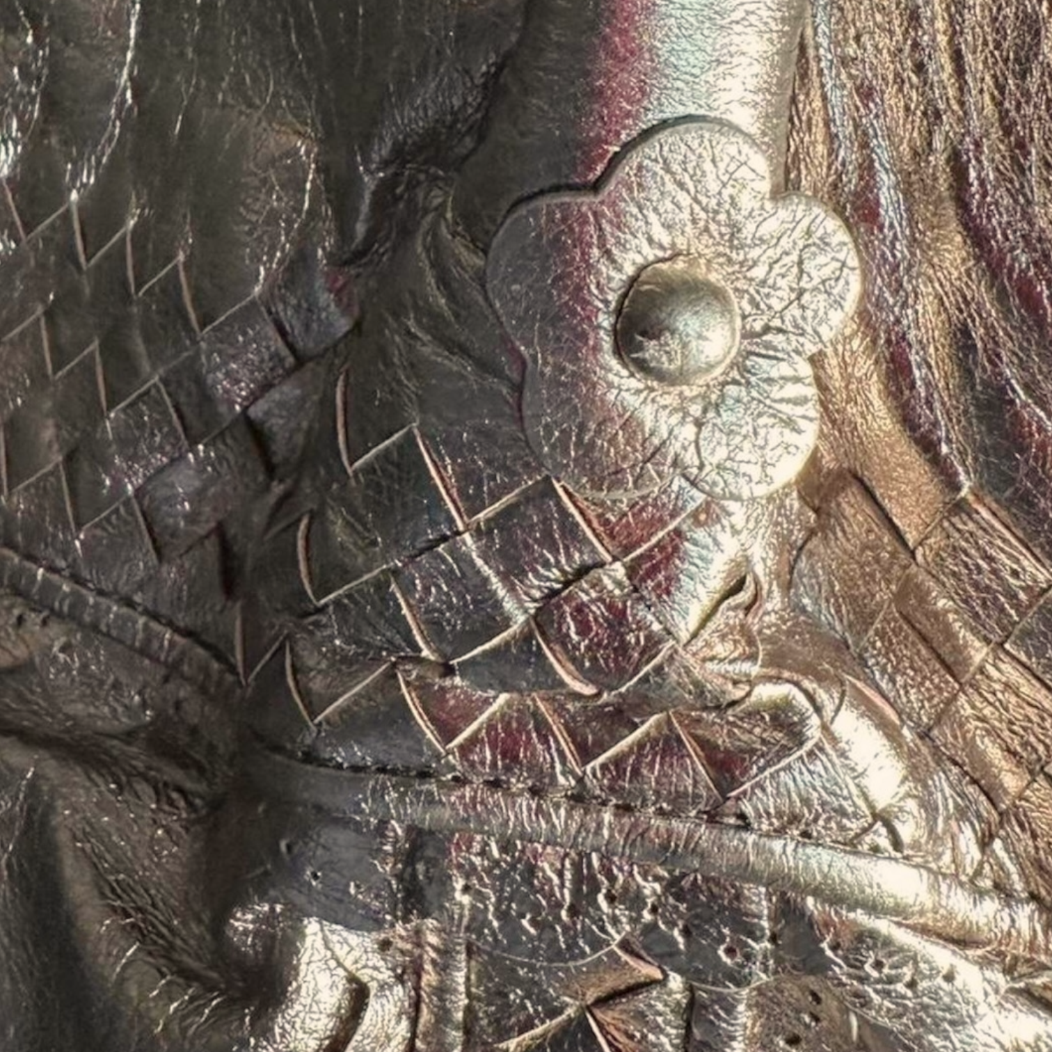 Vintage Elliott Lucca Genuine Leather Gold Hobo Bag