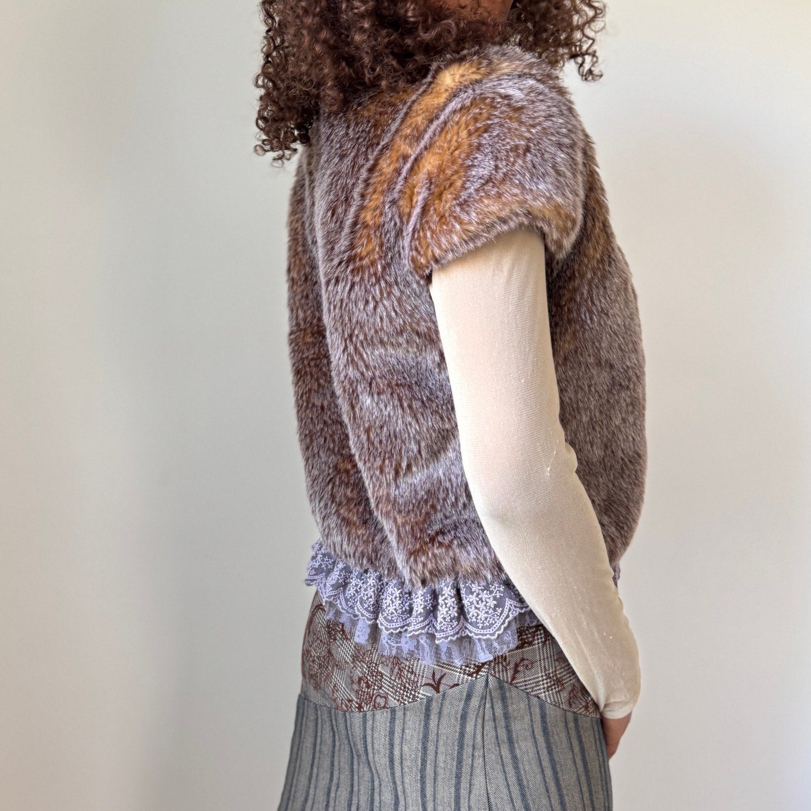 Morgan de Toi Embellished Faux-Fur Vest (S)