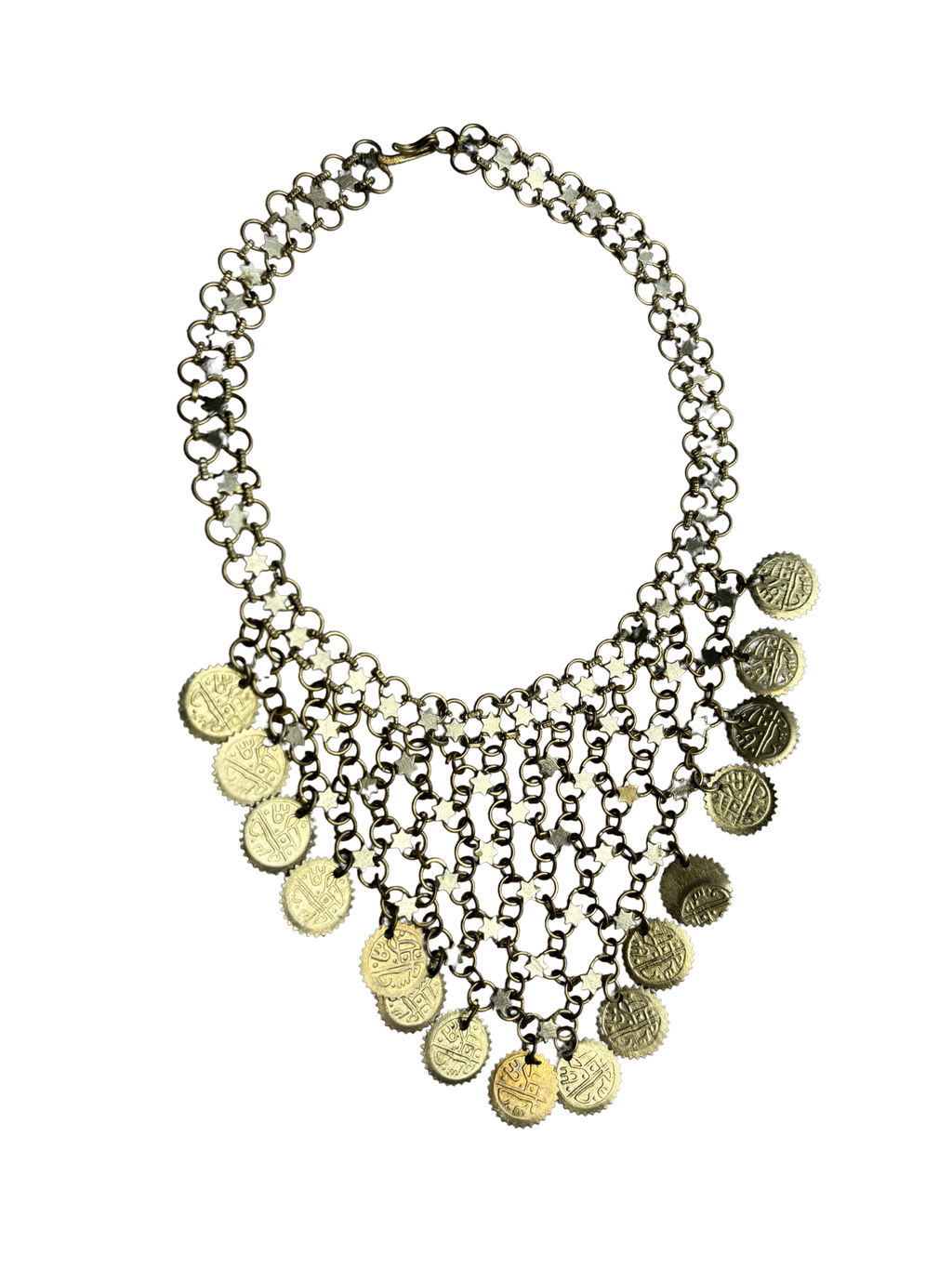 70s Gold Star Coachella Chainmail Necklace