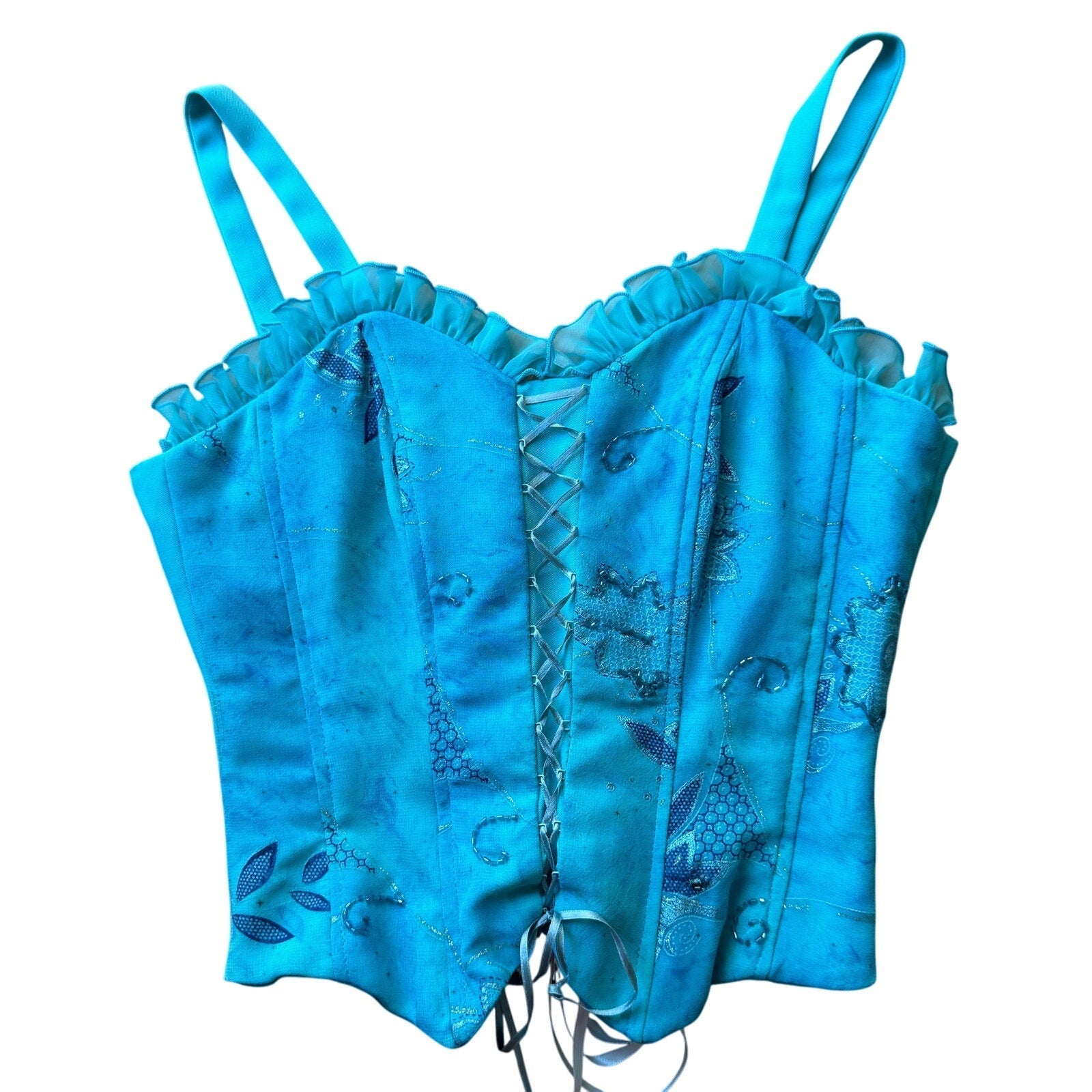 Vintage Turquoise Corset Top (M)