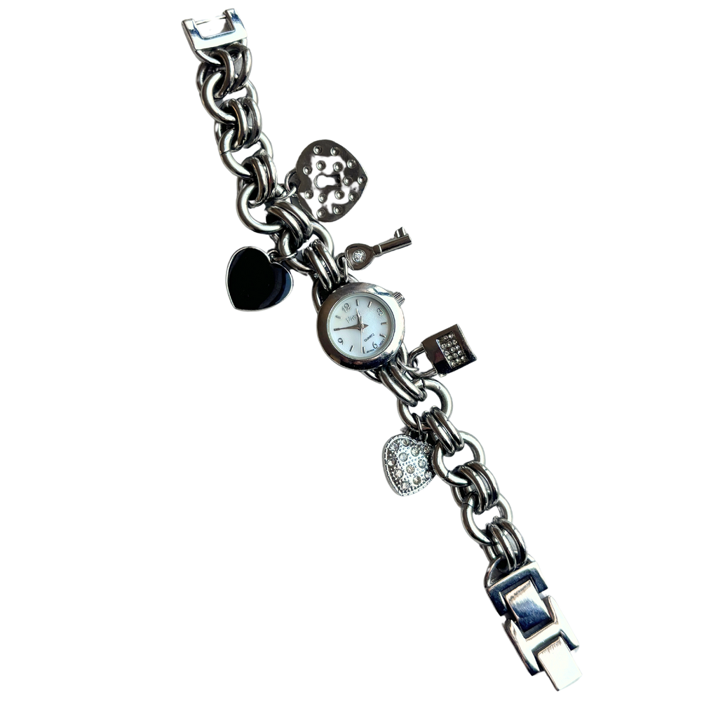 2000s Silver Heart Padlock Watch