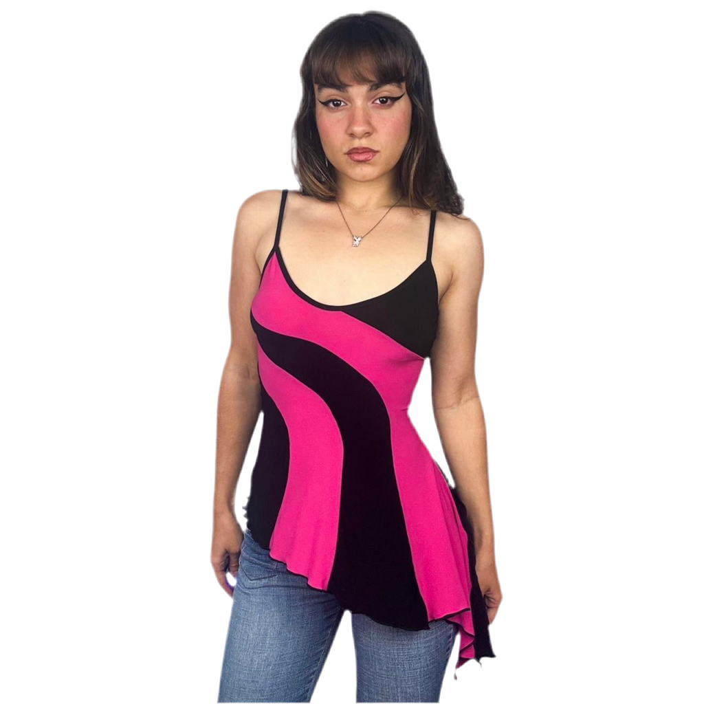 Vintage Asymmetrical Swirl Top (S)