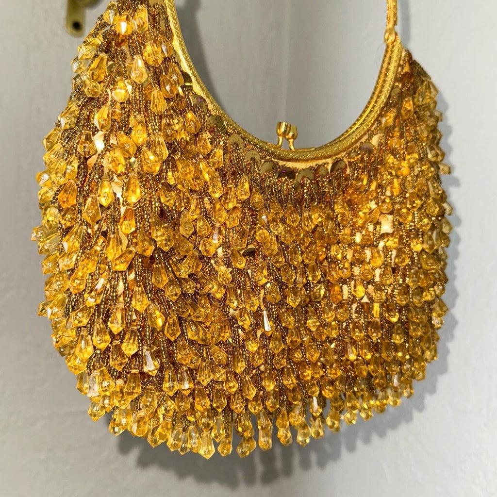 Vintage Gold Beaded Bag