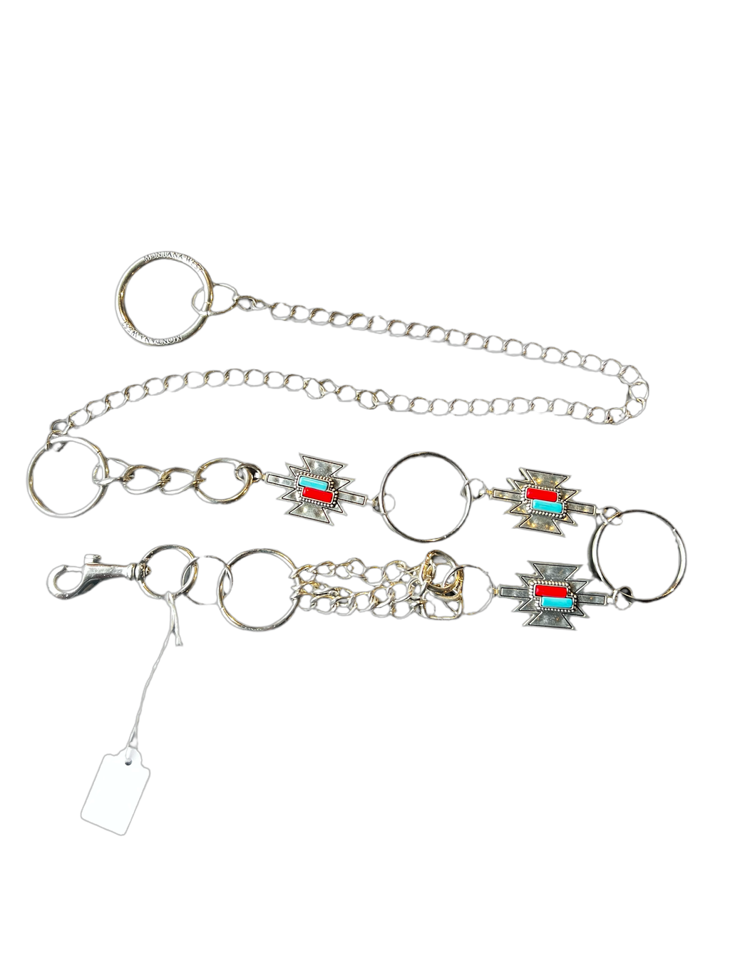 Silver Turquoise Emblem Chain Belt