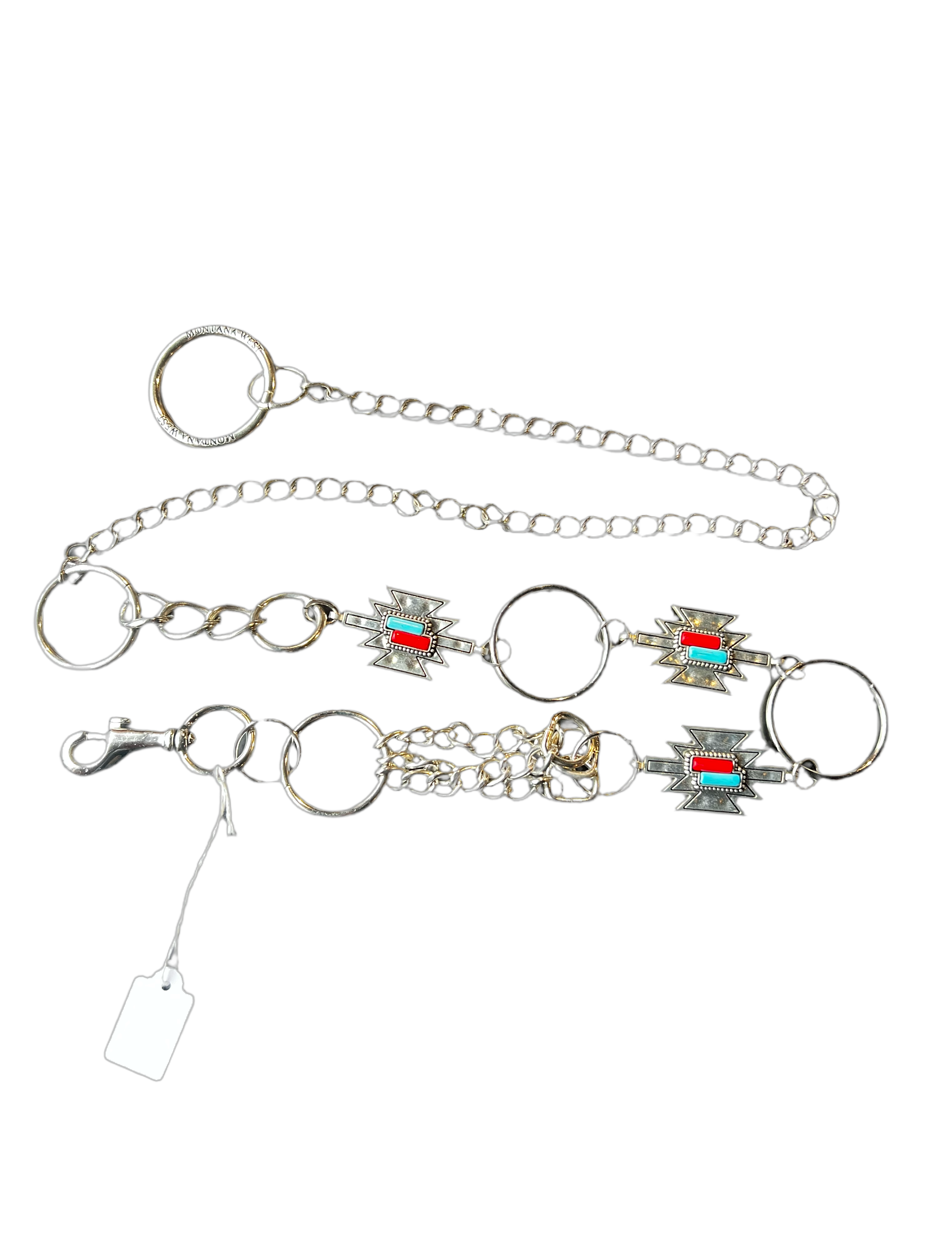 Silver Turquoise Emblem Chain Belt