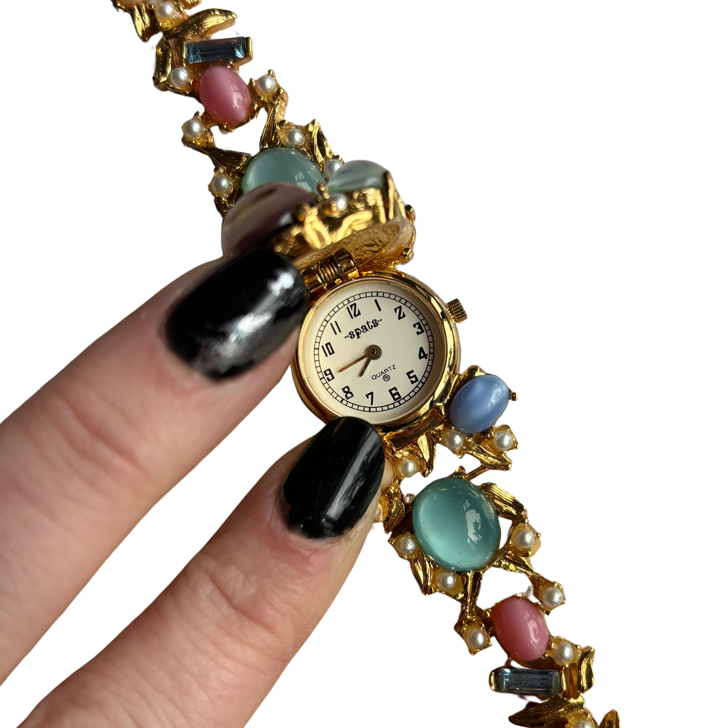 Crystal & Gem Filled Hidden Dial Watch