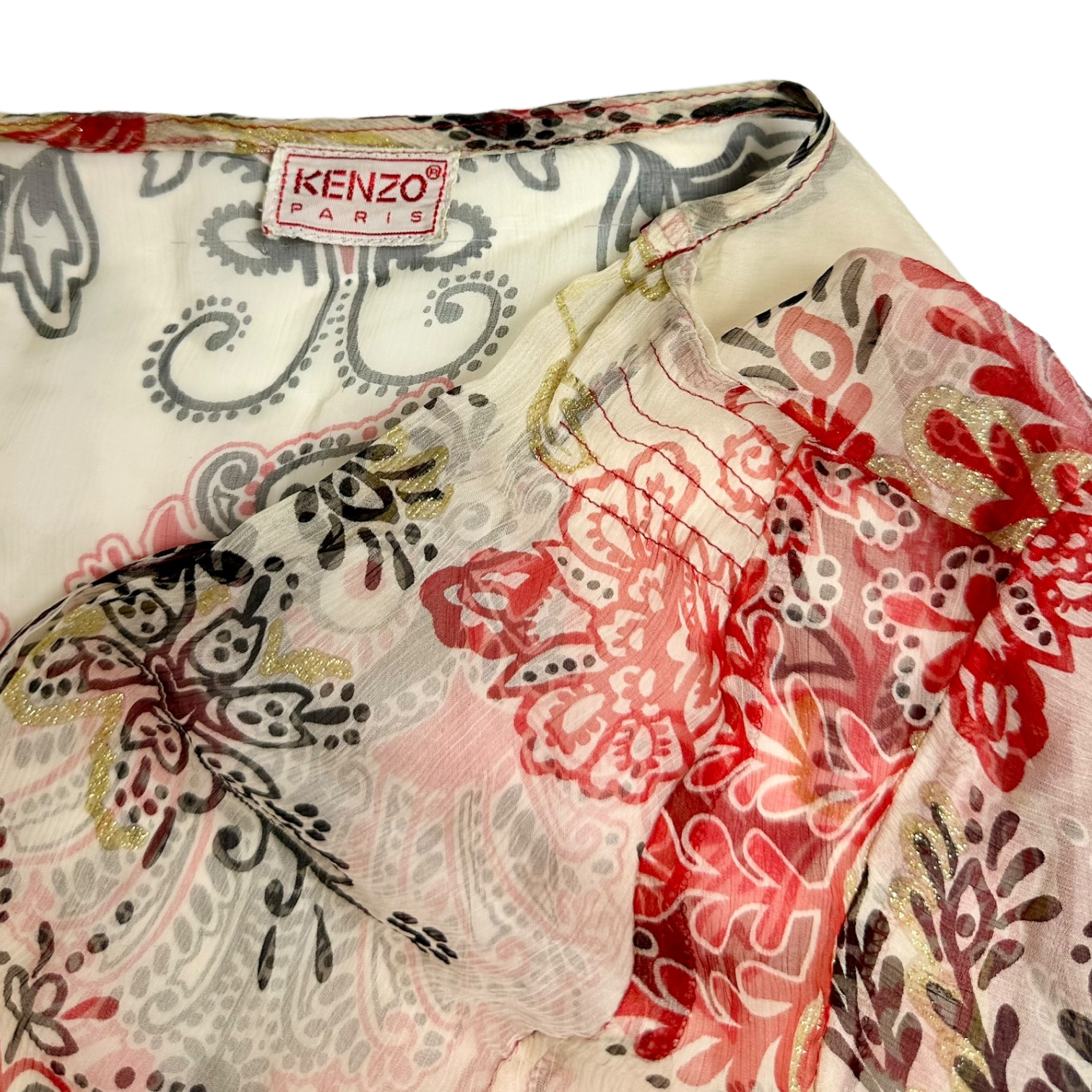Vintage Kenzo Silk Boho Blouse (M/L)