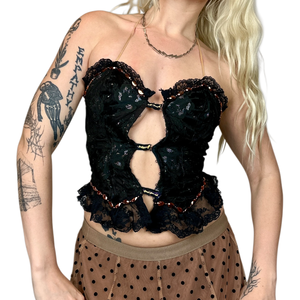 Vintage Showgirl Bustier Top (XS)