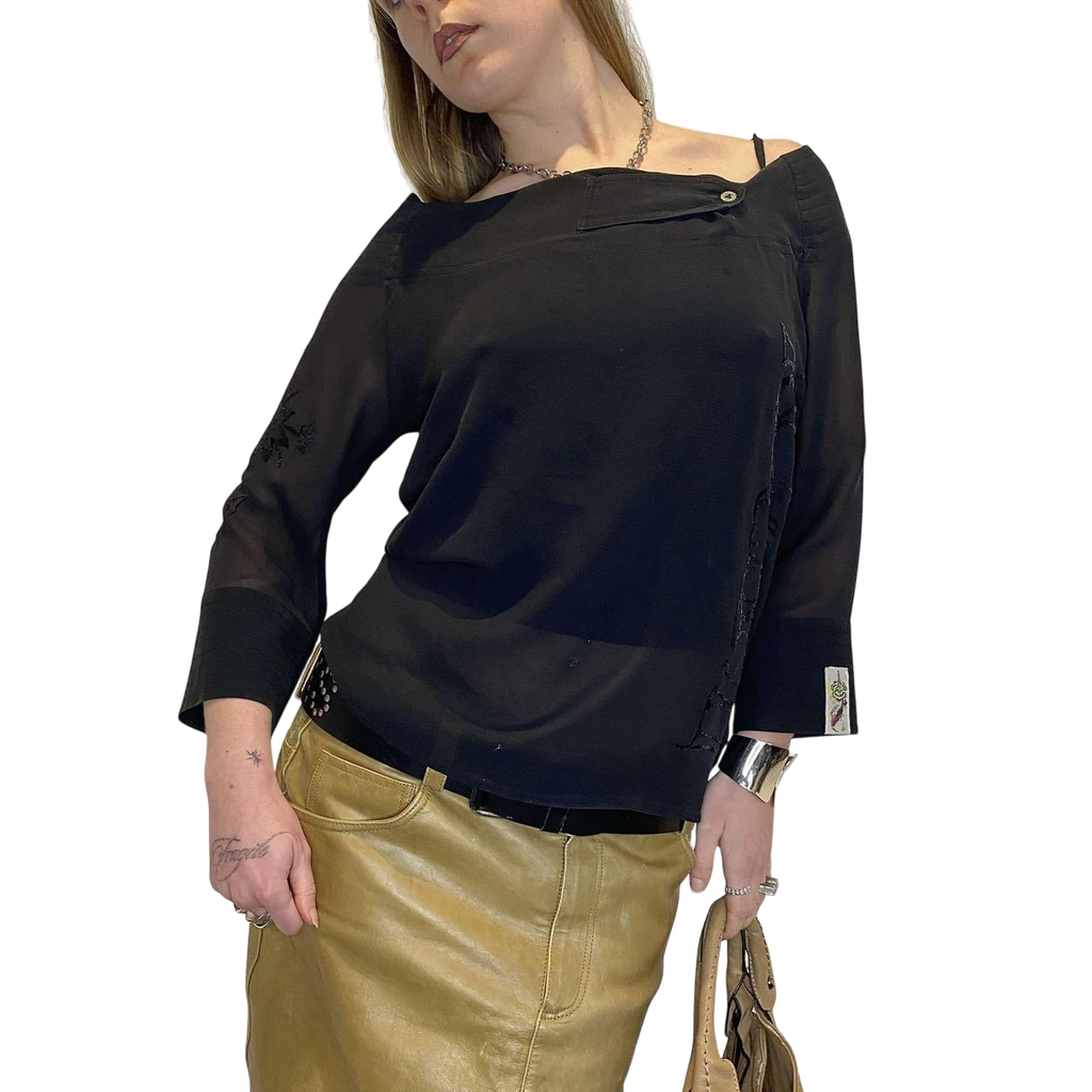 Vintage Diesel Sheer Silk Drape Top (M)