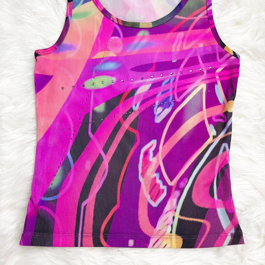 Bebe Cyber Graphic Cami (S)