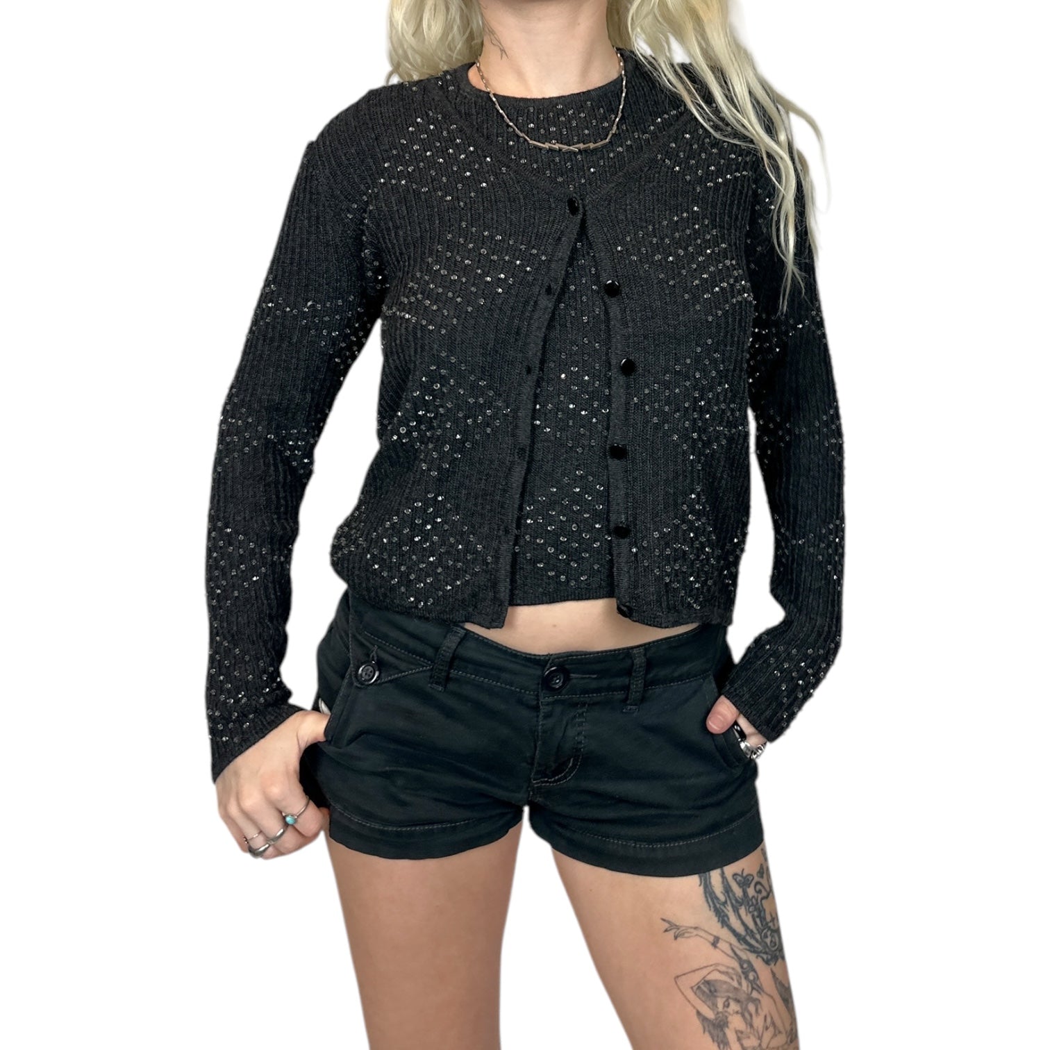 Beaded Wool Cardigan Set (S)