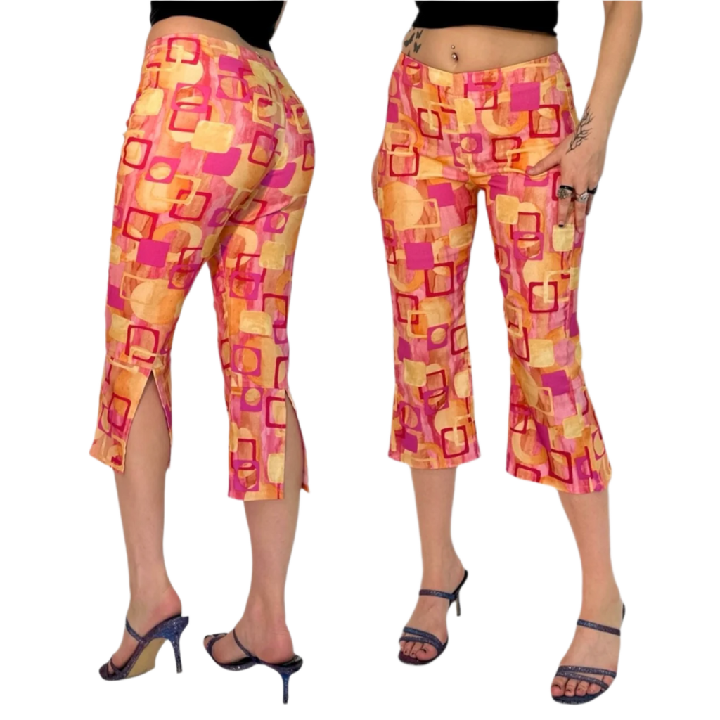 90s Geometric Funky Capris (S)
