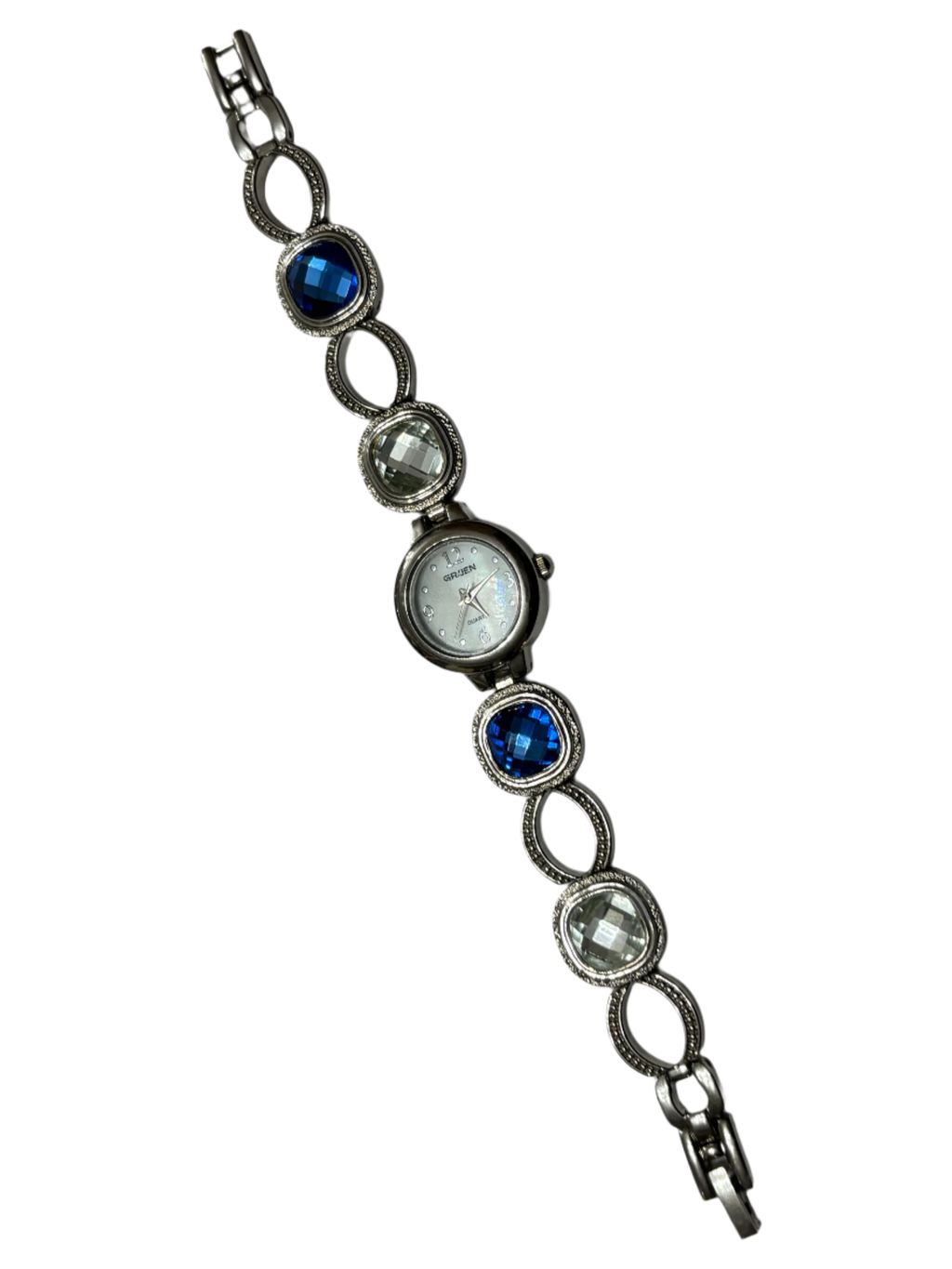 Silver & Blue Gem Watch