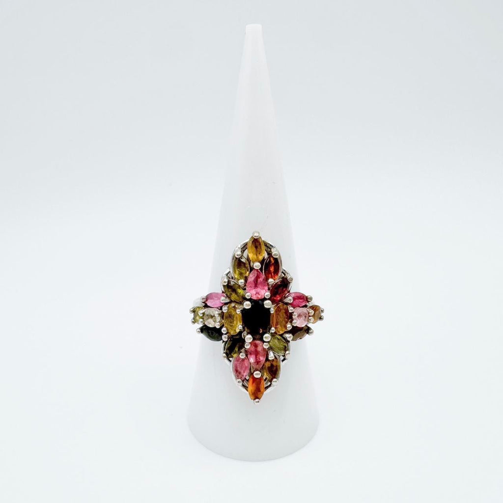 Sterling Silver Tourmaline Cluster Ring (8)