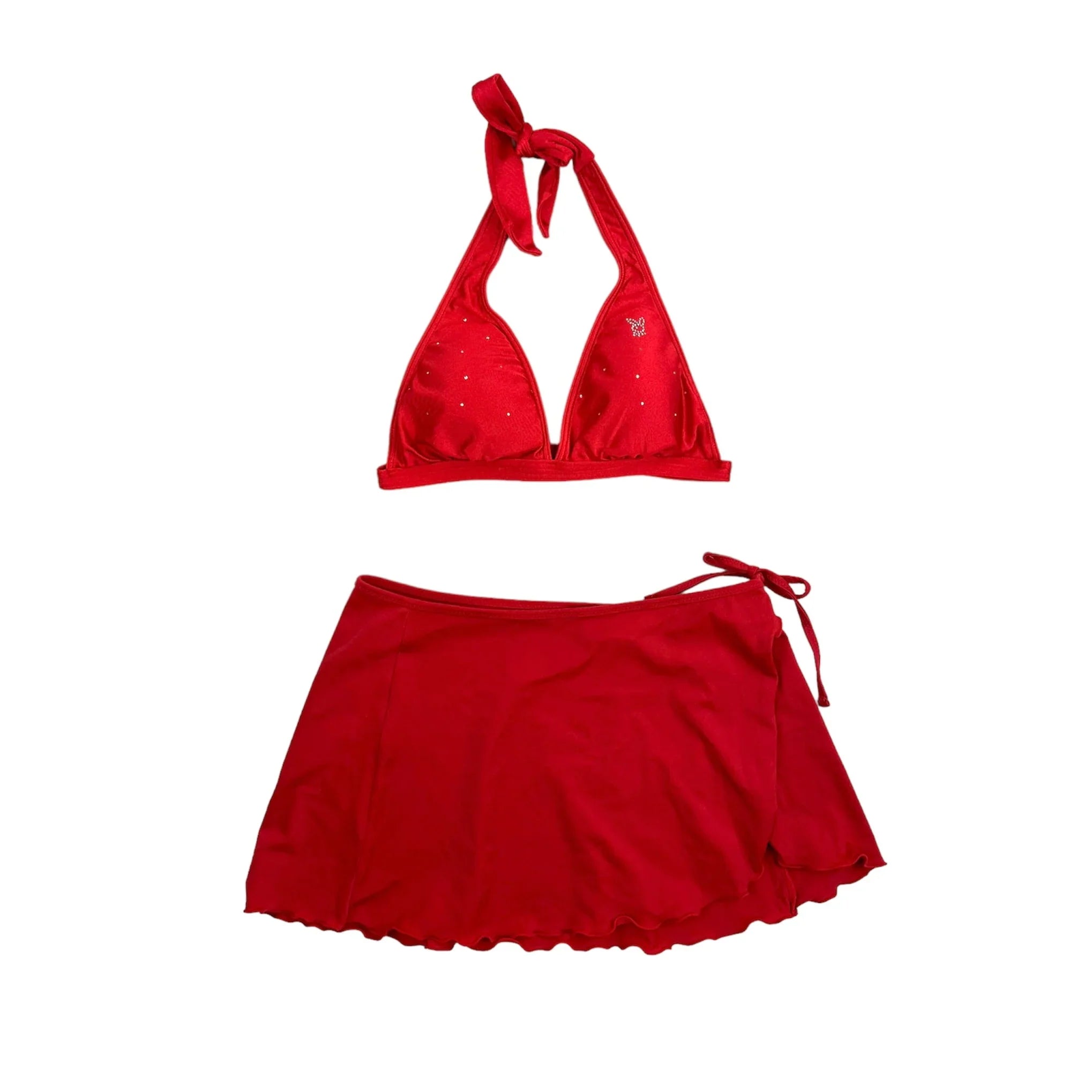Playboy Rhinestone Bikini + Skirt (XS/S)