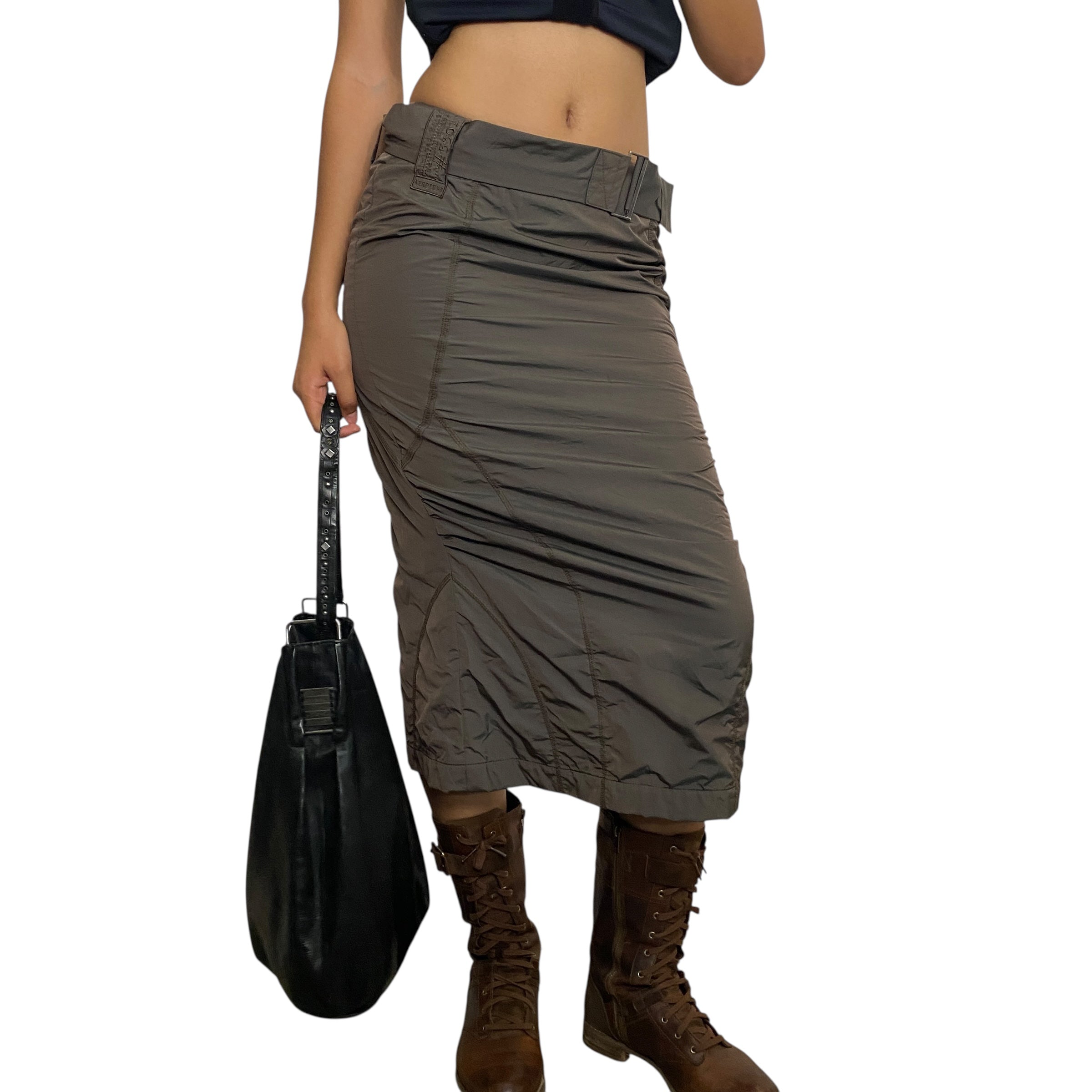 Vintage Utility Parachute Maxi Skirt (XS/S)