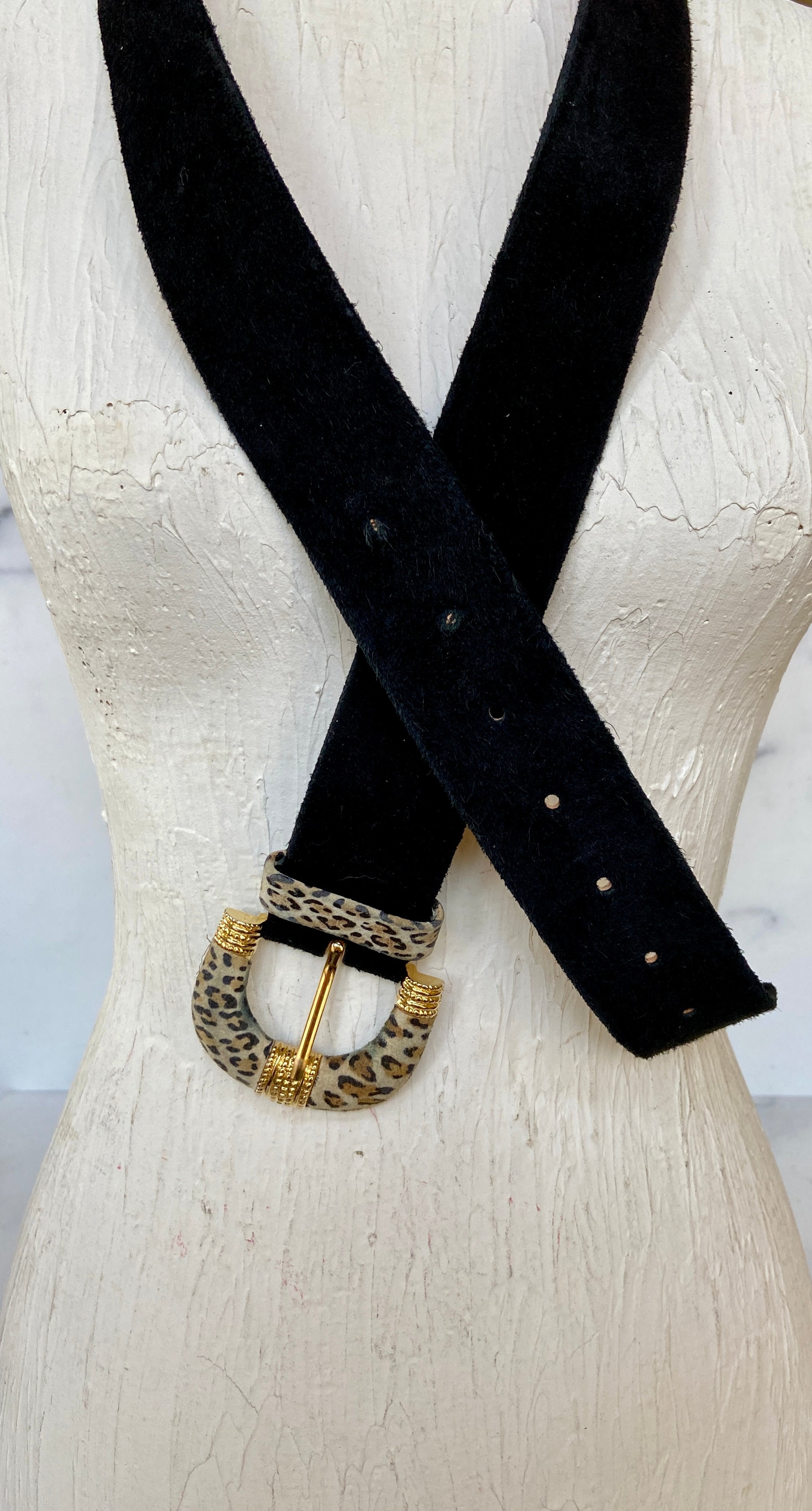 Cheetah print buckle vintage retro 80s 90s belt