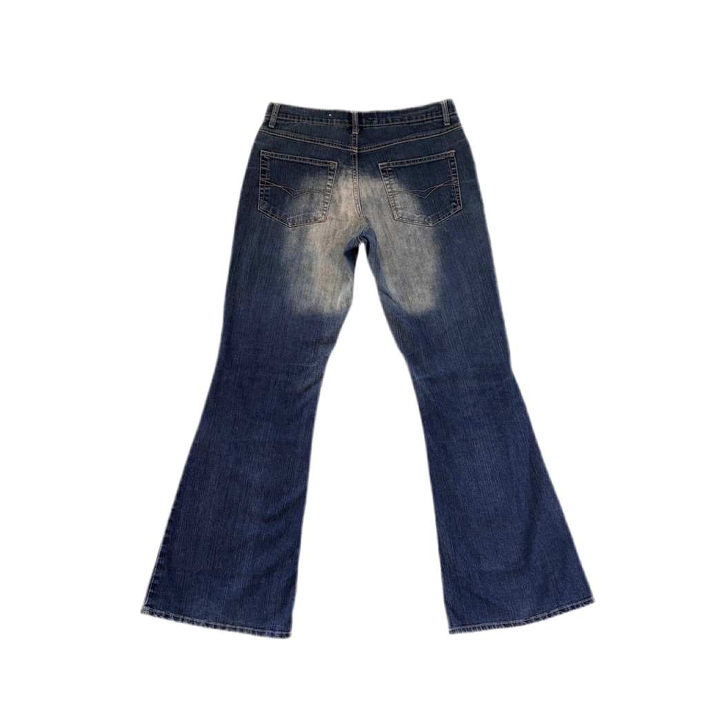 Y2K Airbrush Flare Jeans (M)