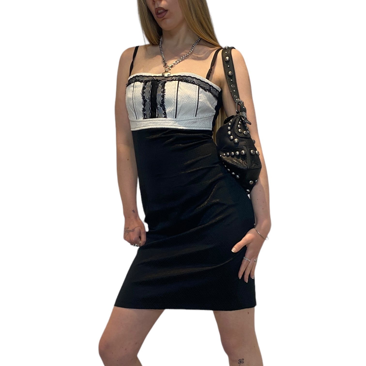 Vintage Lace Italian Bodycon Dress (M)