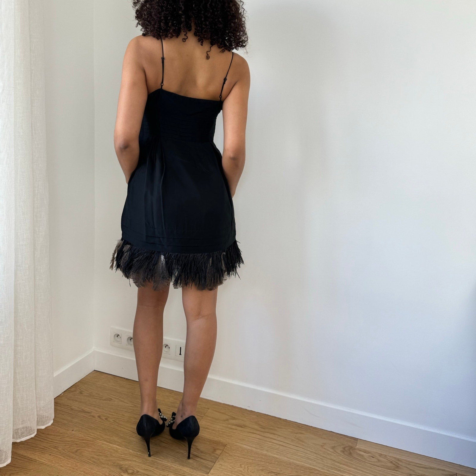 Juicy Couture Silk Feather Trim Dress (XS/S)