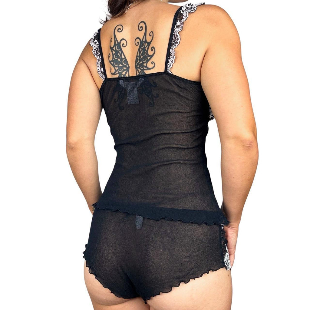 Y2K Lacy Mesh Lingerie Set (S/M)
