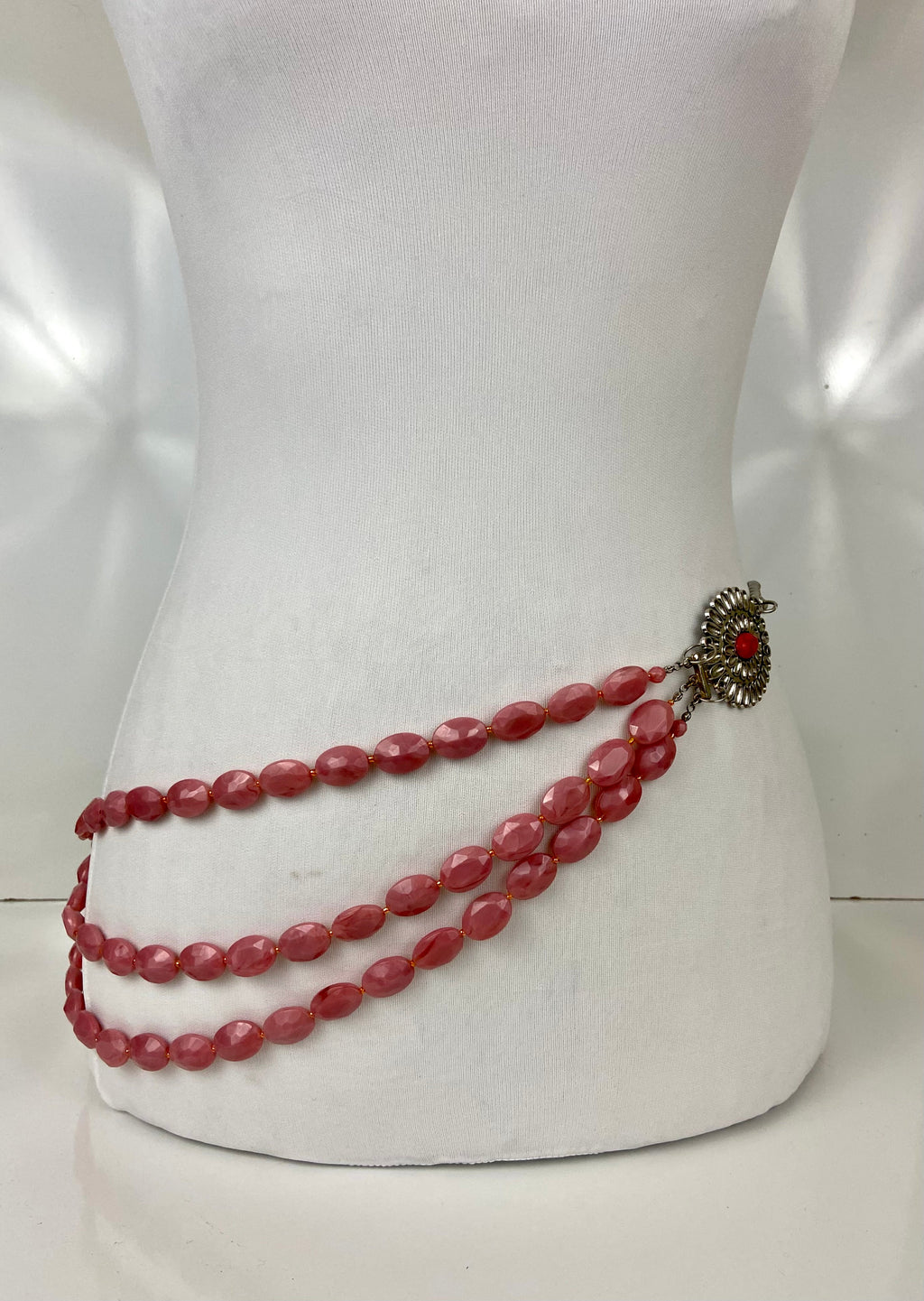 Pink& red silver belt