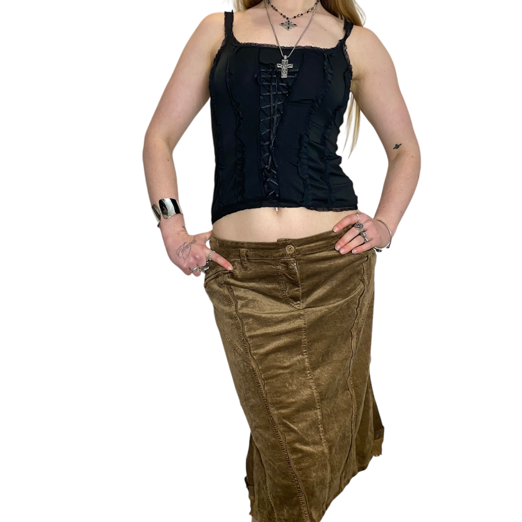 Vintage Parisian Style Back Midi Skirt (M)