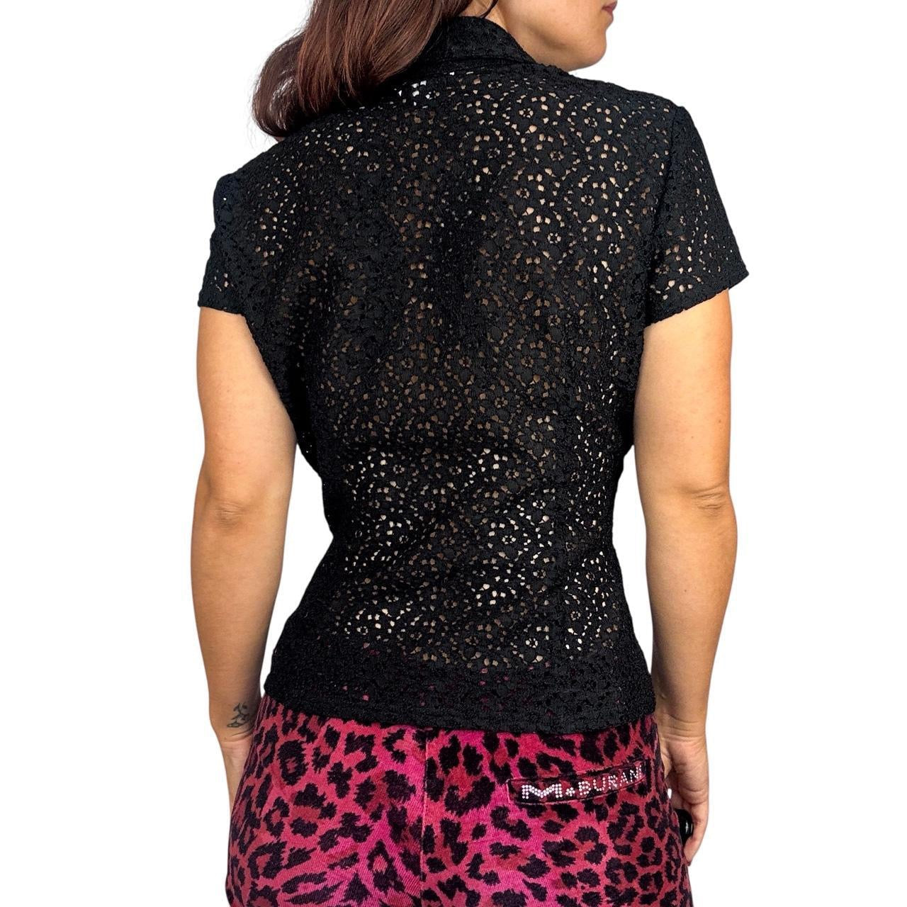 90s Bebe Eyelet Lace Button Down (M)