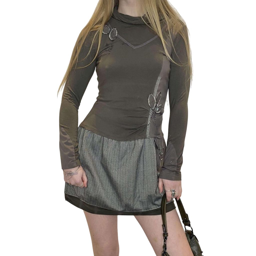 Vintage Parisian Bubble Hem Dress (S)