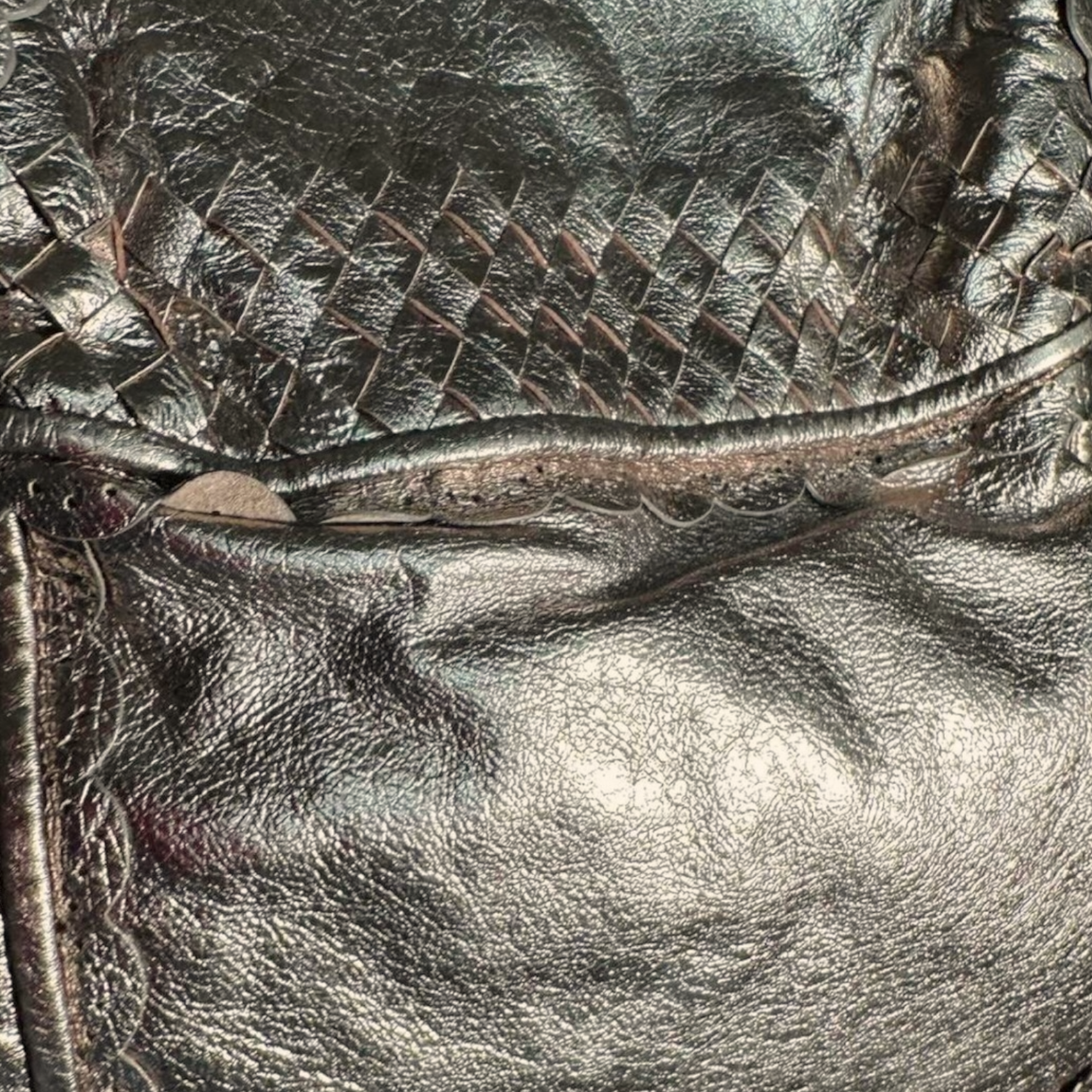 Vintage Elliott Lucca Genuine Leather Gold Hobo Bag