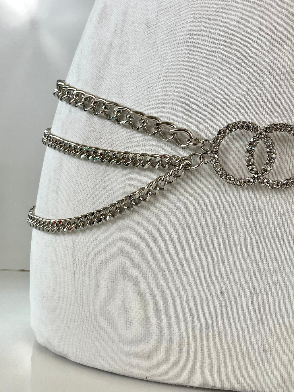 Rhinestone buckle & layered belt