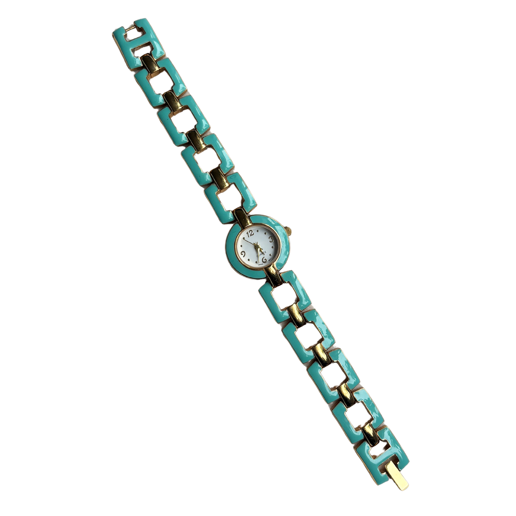 Retro Turquoise and Gold Watch