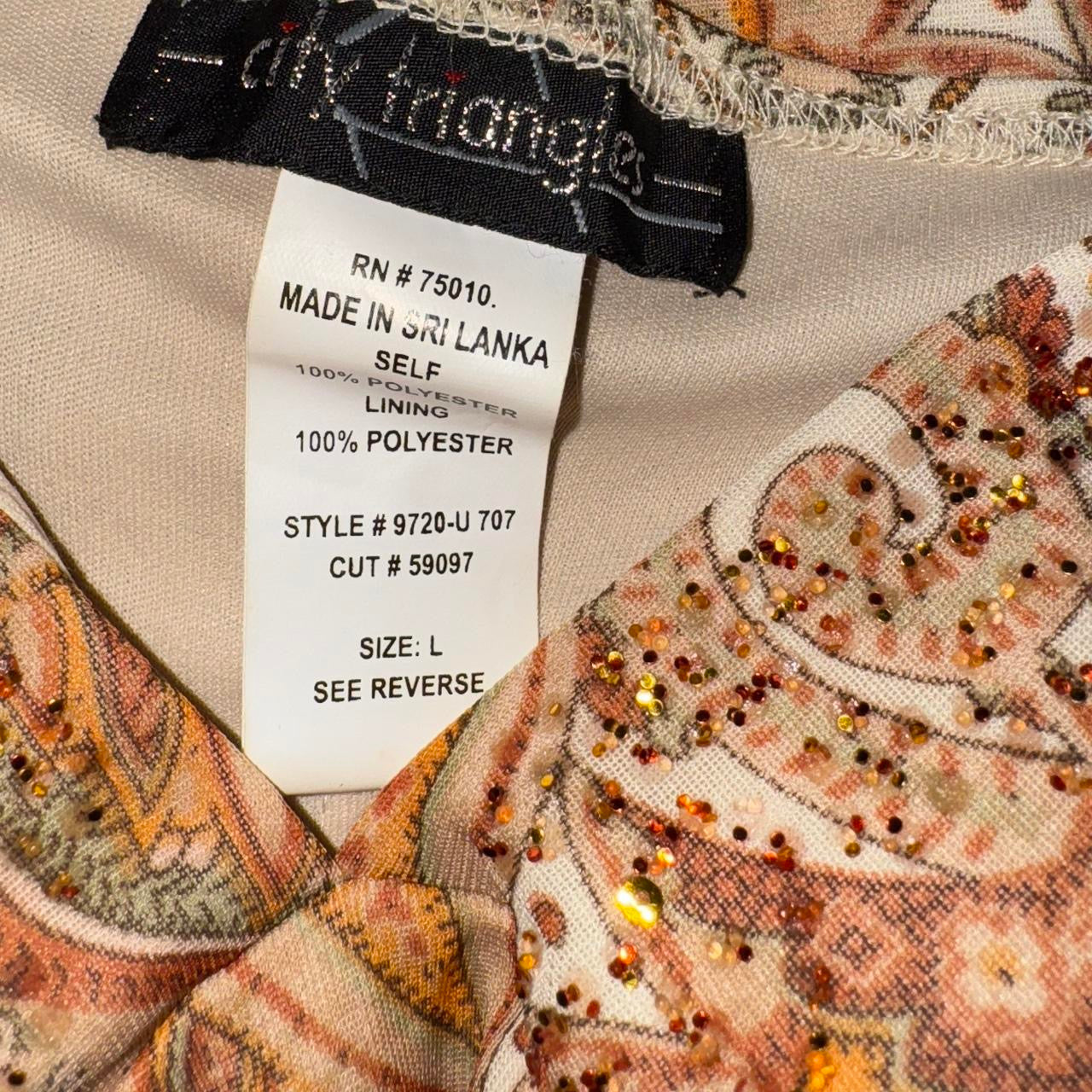 Y2K Paisley Mesh Halter Dress (M)