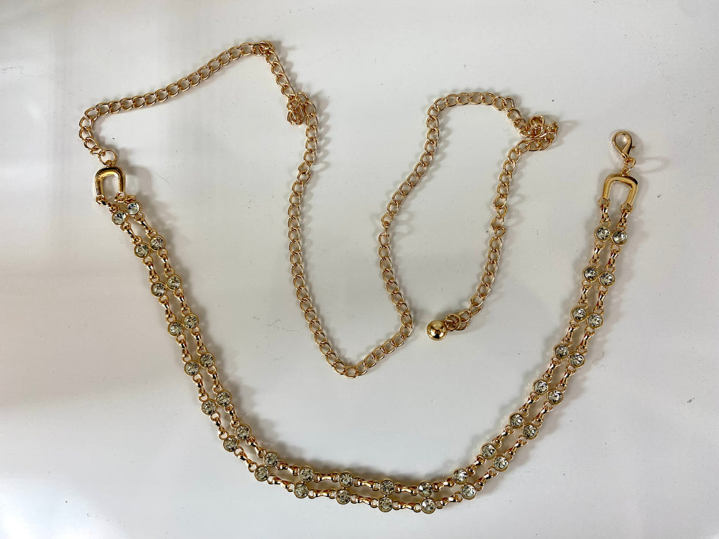Rhinestone Gold Belt