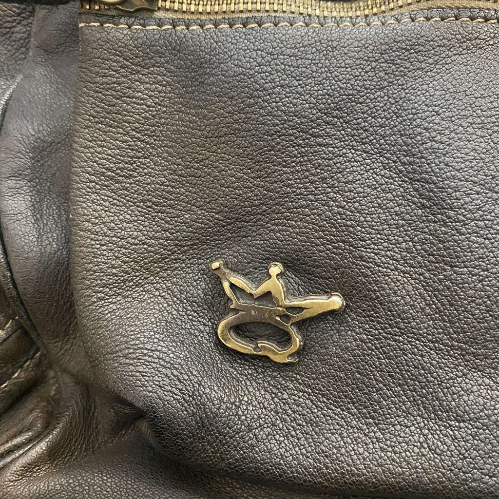 Vintage Italian Large Leather Hand Bag