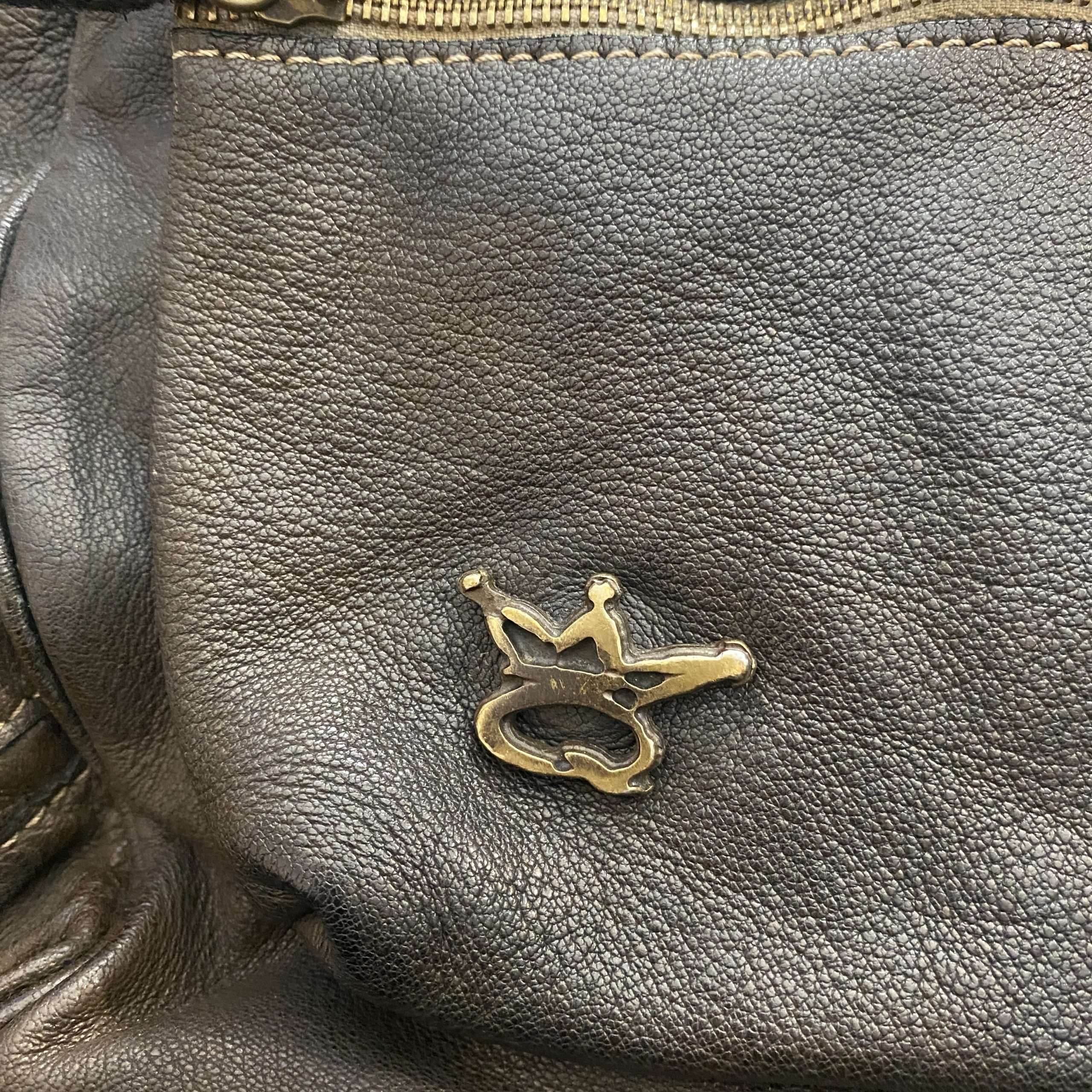 Vintage Italian Large Leather Hand Bag