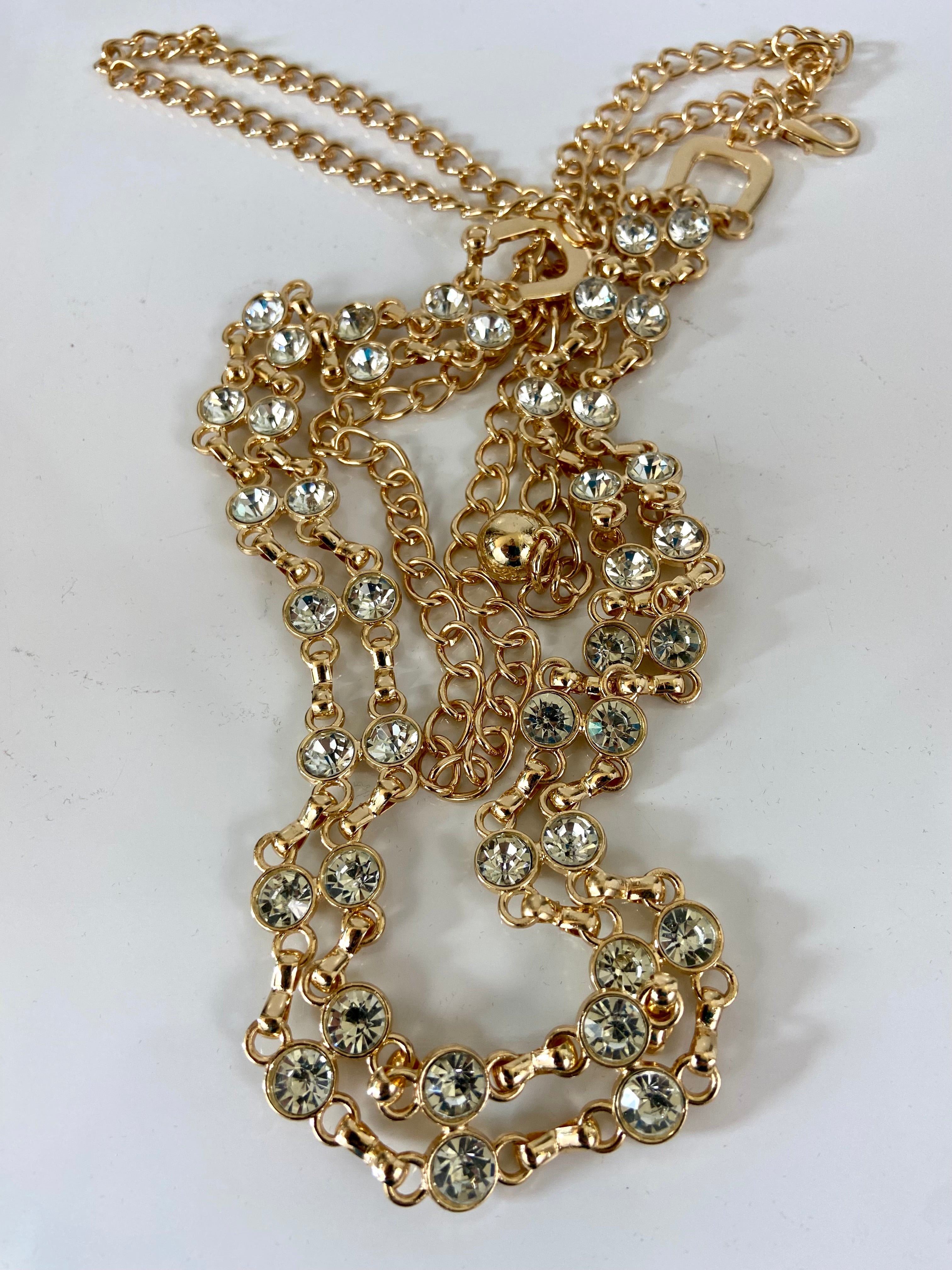 Rhinestone Gold Belt